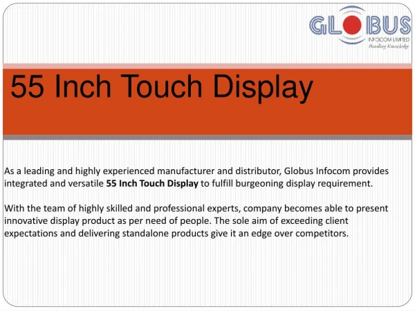 55 Inch Touch Display