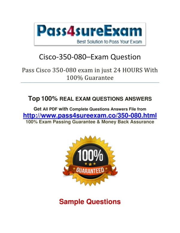 Pass4sure Cisco 350-080 Study Guide