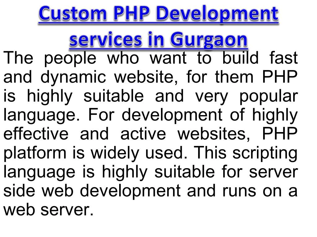 custom php development services in gurgaon