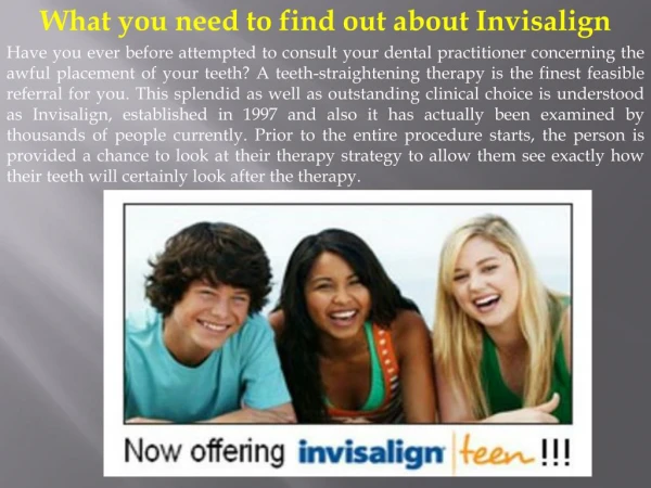 What you need to find out about Invisalign