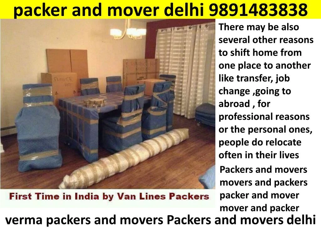 packer and mover delhi 9891483838