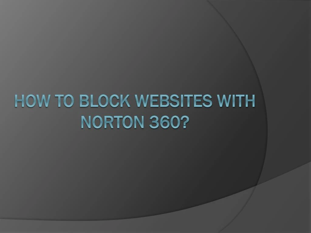 how to block websites with norton 360