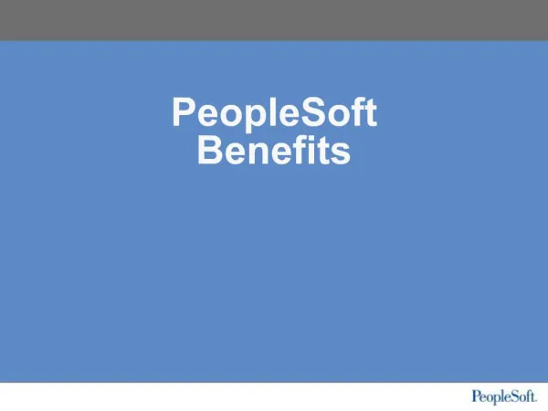 PeopleSoft Benefits