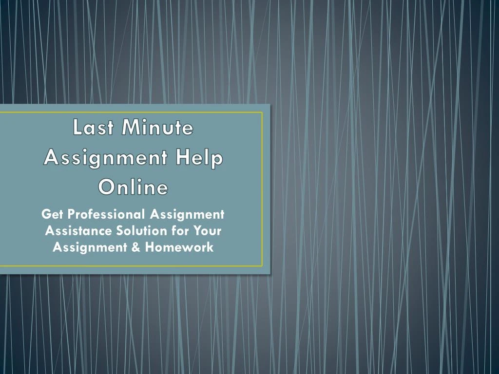 last minute assignment help online