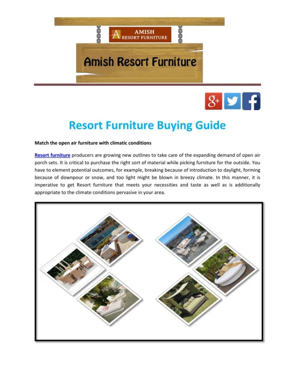 Resort Furniture Buying Guide