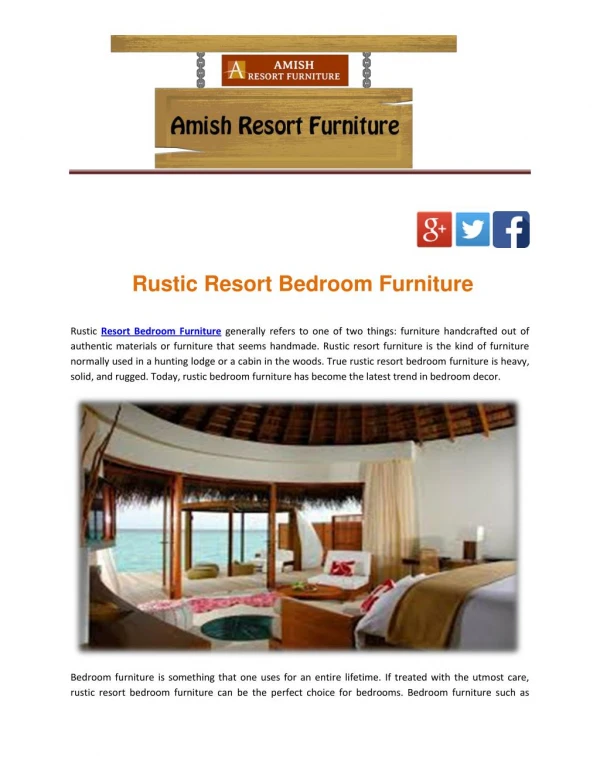 Rustic Resort Bedroom Furniture