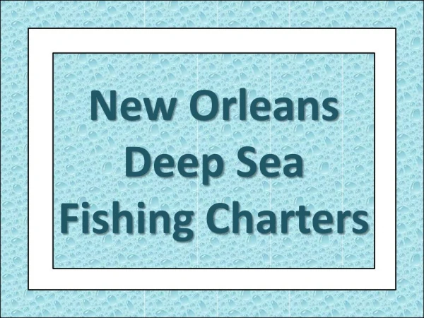 New Orleans Deep Sea Fishing Charters