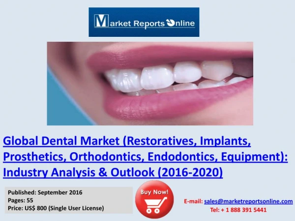 Global Dental Market Analysis Forecasts 2016-2020