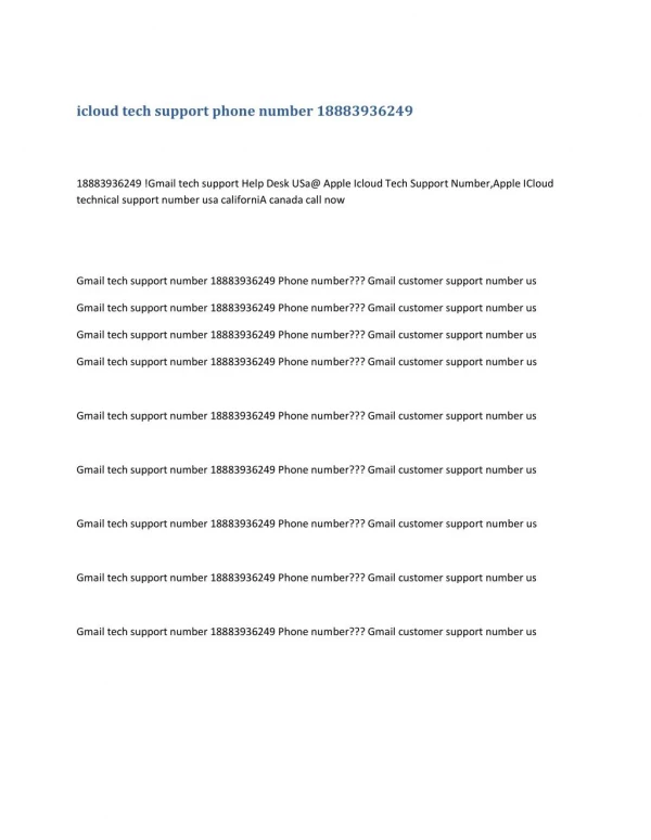 icloud tech support phone number 18883936249