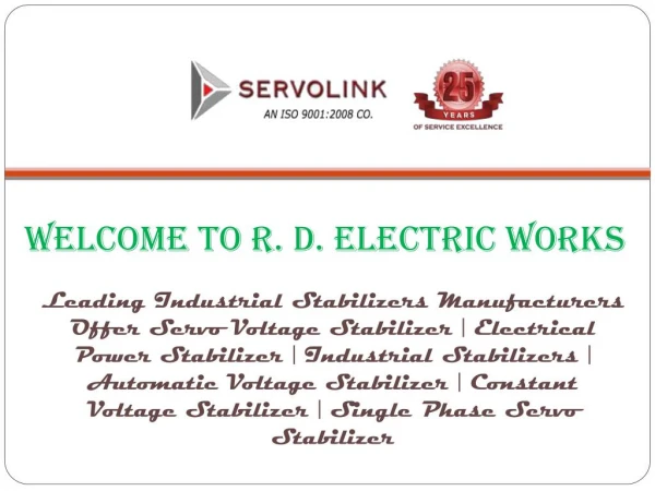 Servo Voltage Stabilizer in Delhi