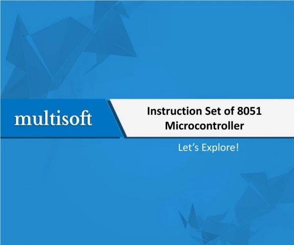 Instruction Set of 8051 Microcontroller