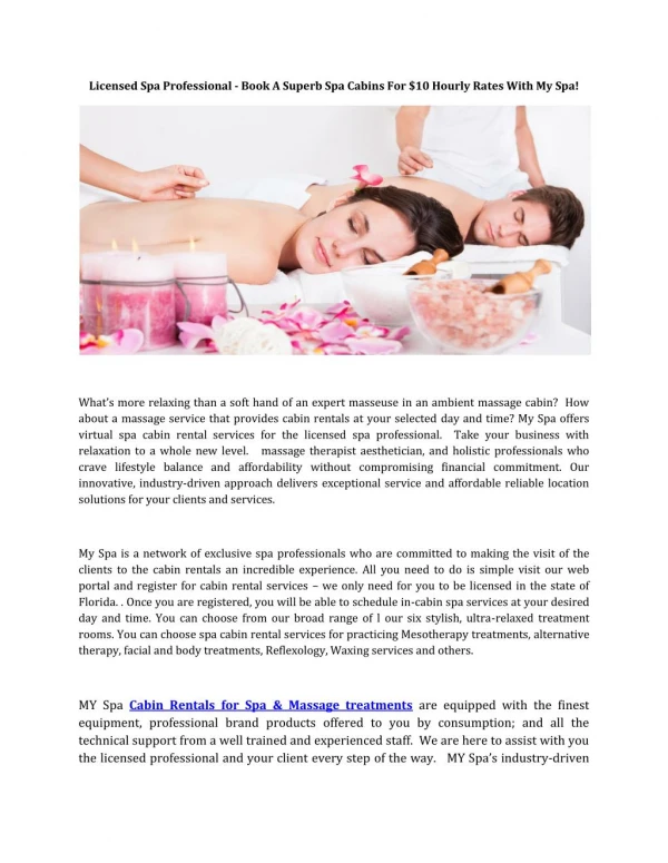 Spa Massage Treatments