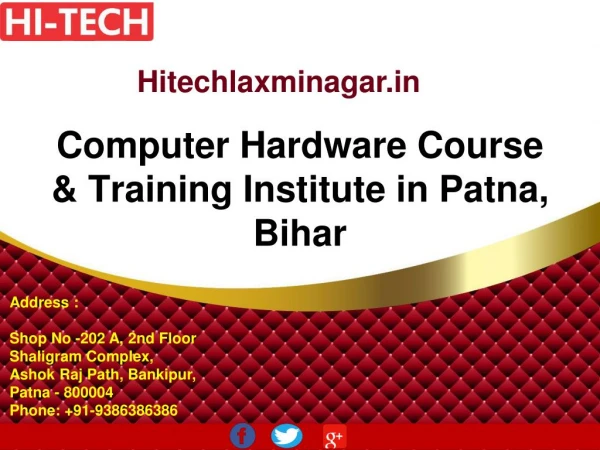Computer Hardware Course & Training Institute in Patna, Bihar