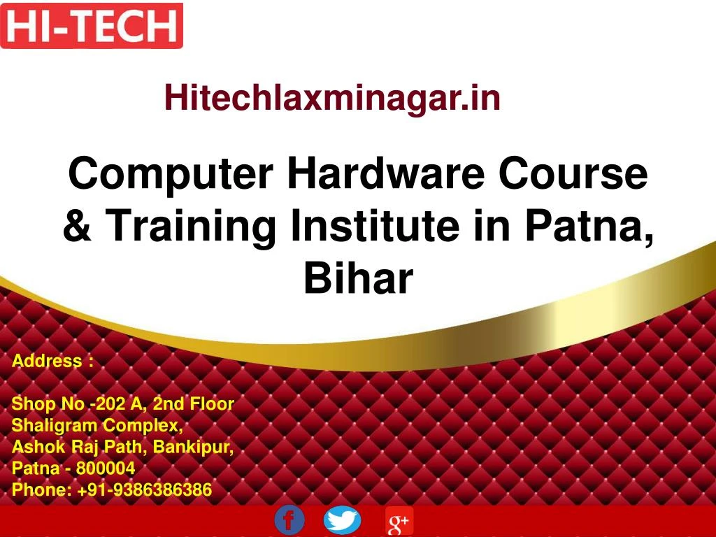 computer hardware course training institute in patna bihar
