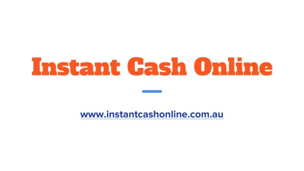 Instant Loans Online