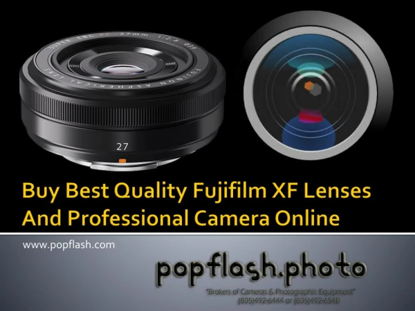 Buy Best Quality Fujifilm XF Lenses and Professional Camera Online