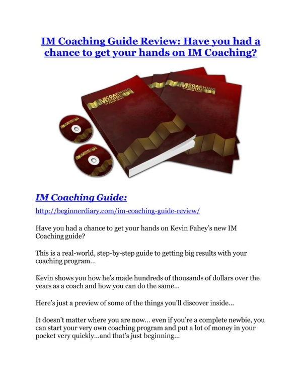 The IM Coaching Guide review - A top notch weapon