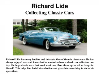 Richard Lide - Collecting Classic Cars - slide 1