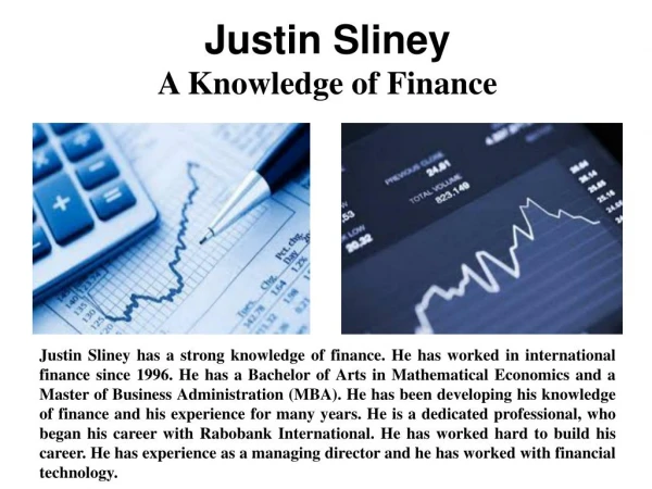 Justin Sliney - A Knowledge of Finance
