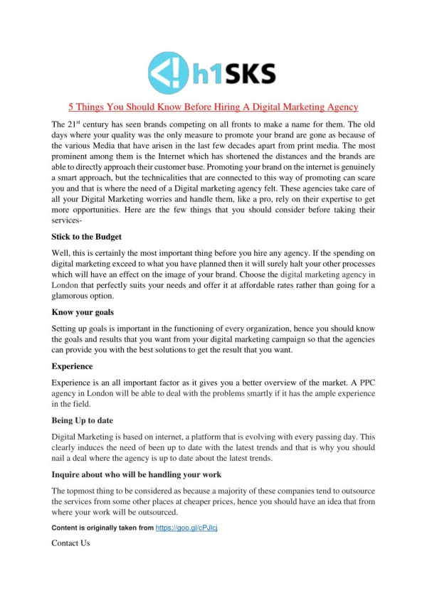 5 Things You Should Know Before Hiring A Digital Marketing Agency