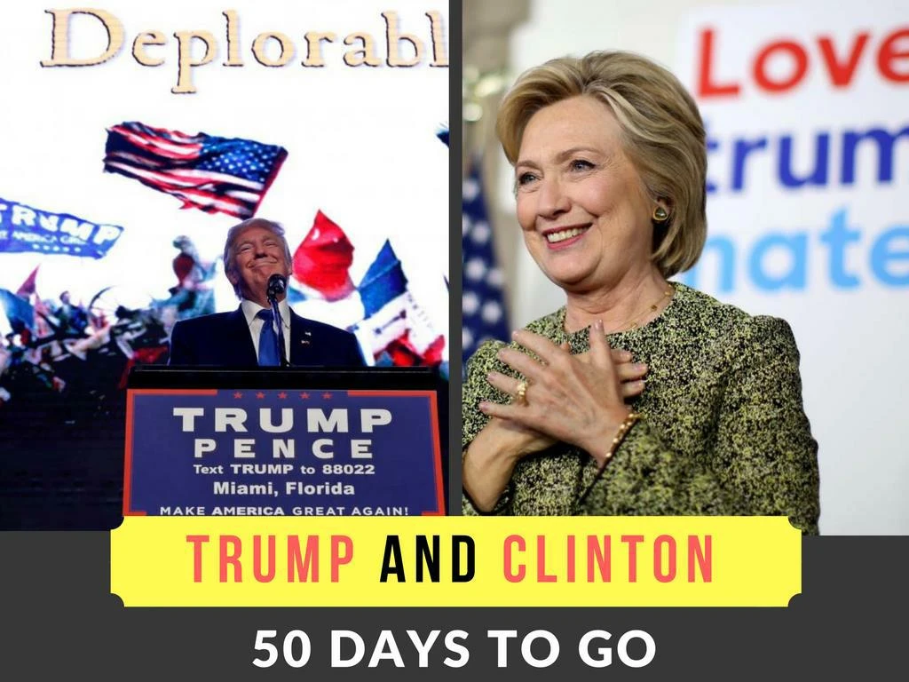 trump and clinton 50 days to go
