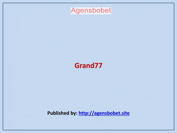 Agen Sbobet-Grand77