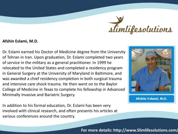 Dr. Eslami - Slim Life Solutions