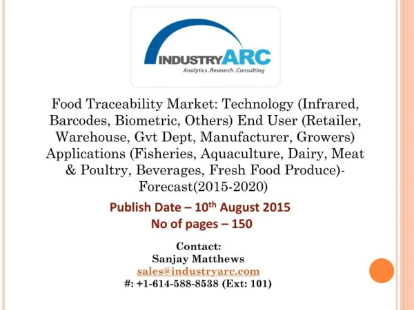 Food Traceability Market being driven by increasing health issues due to unsafe food quality