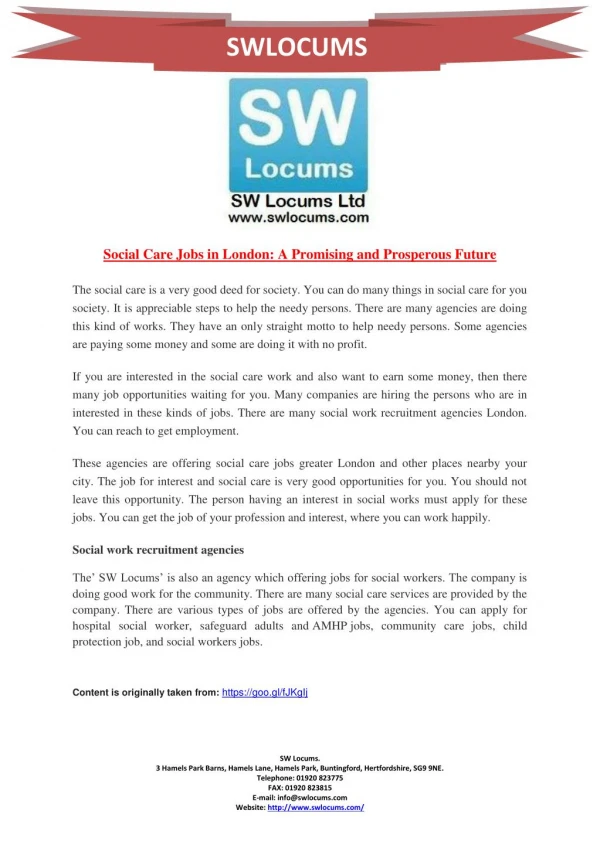 Social Care Jobs in London: A Promising and Prosperous Future