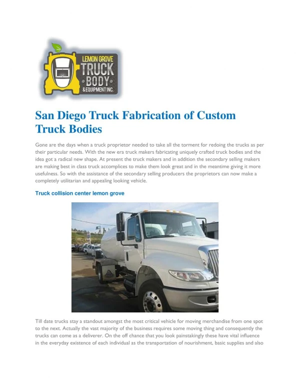 Commercial truck trailer fabrication San Diego