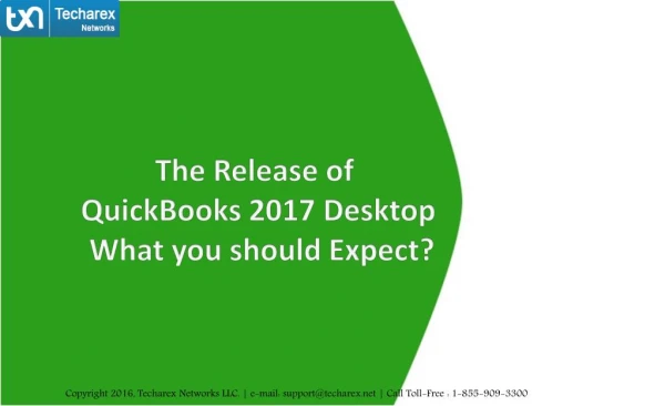 The Release of QuickBooks 2017 Desktop