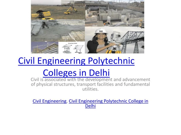 Civil Engineering Polytechnic Colleges in Delhi