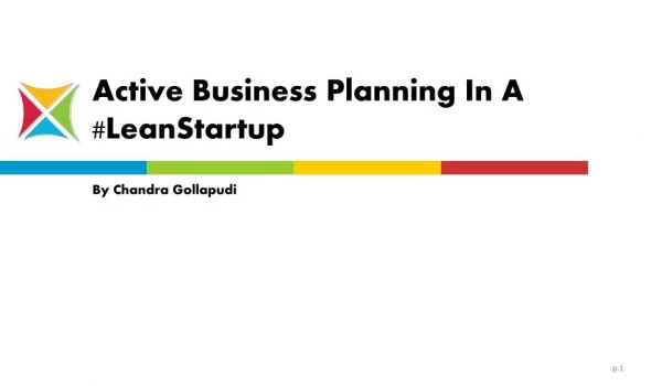 Active Business Planning In A Lean Startup - Entroids