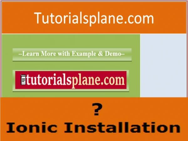 Ionic Installation | tutorialsplane.com/ionic-installation