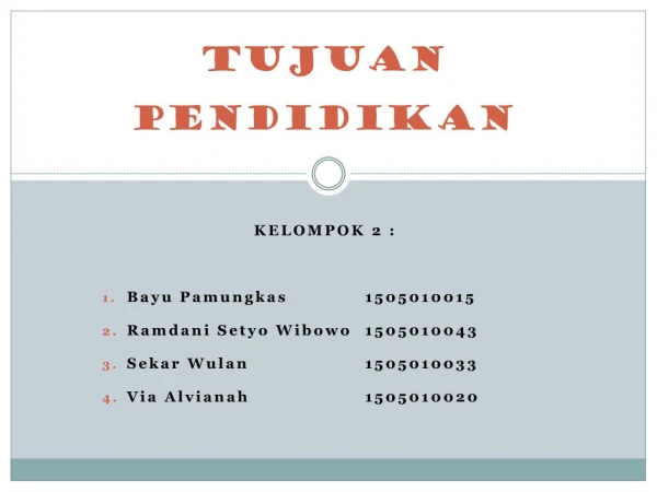 Tujuan Pendidikan