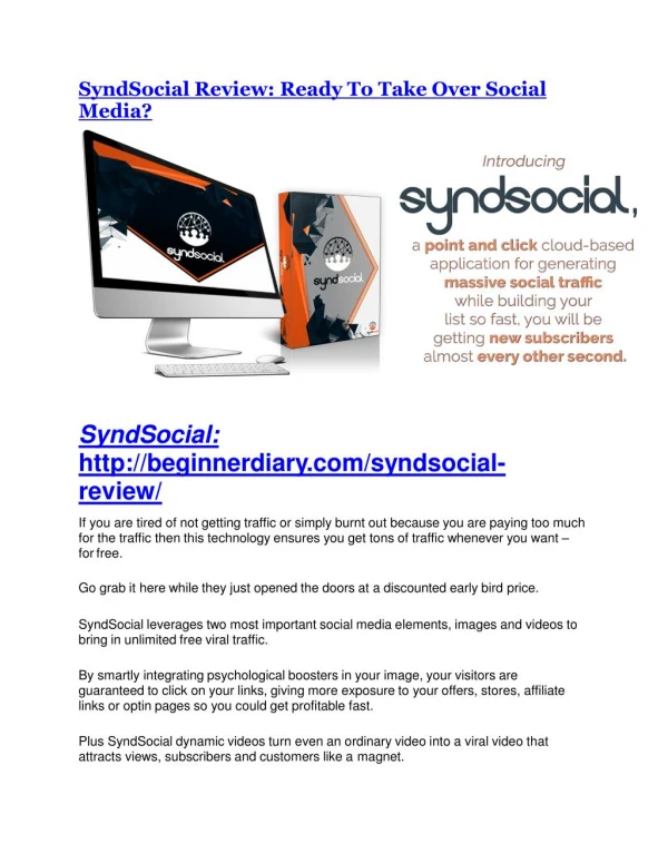 SyndSocial review - 65% Discount and FREE $14300 BONUS