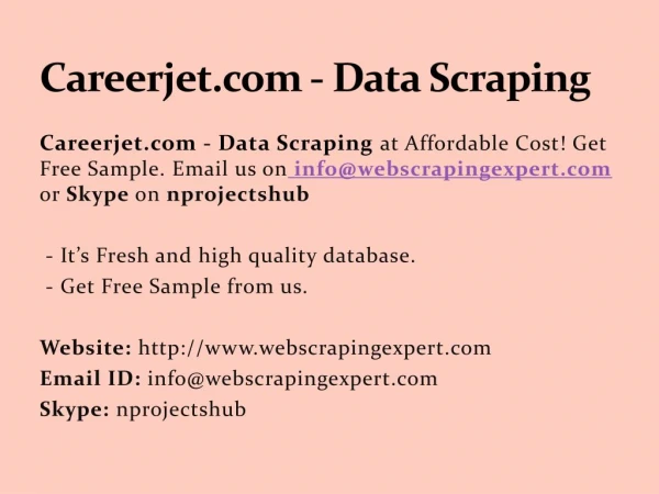 Careerjet.com - Data Scraping