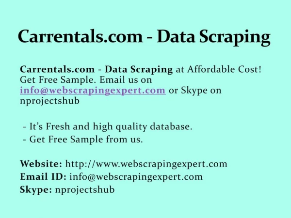 Carrentals.com - Data Scraping