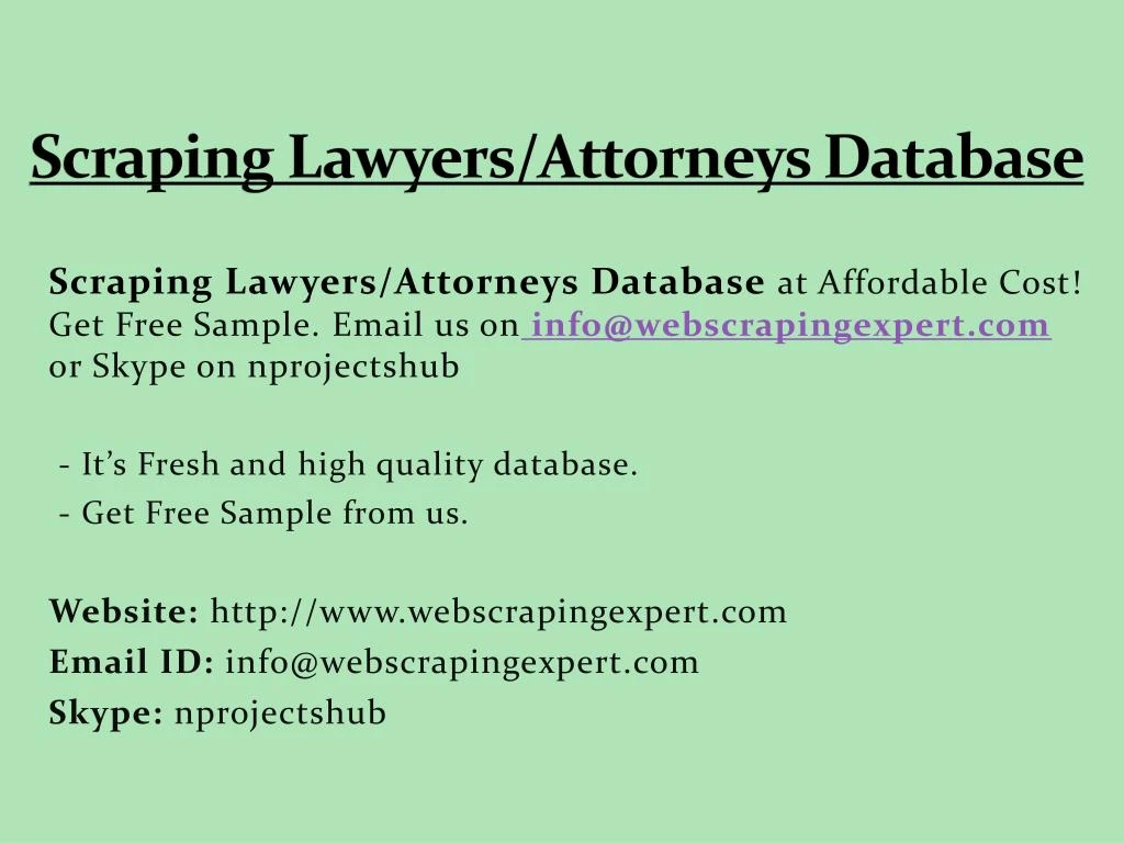 scraping lawyers attorneys database