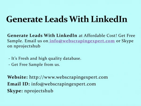 Generate Leads With LinkedIn