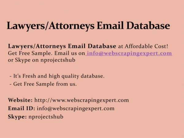 Lawyers/Attorneys Email Database