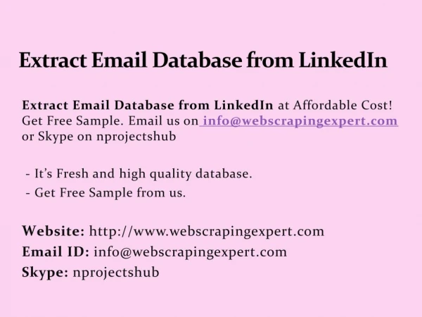 Extract Email Database from LinkedIn