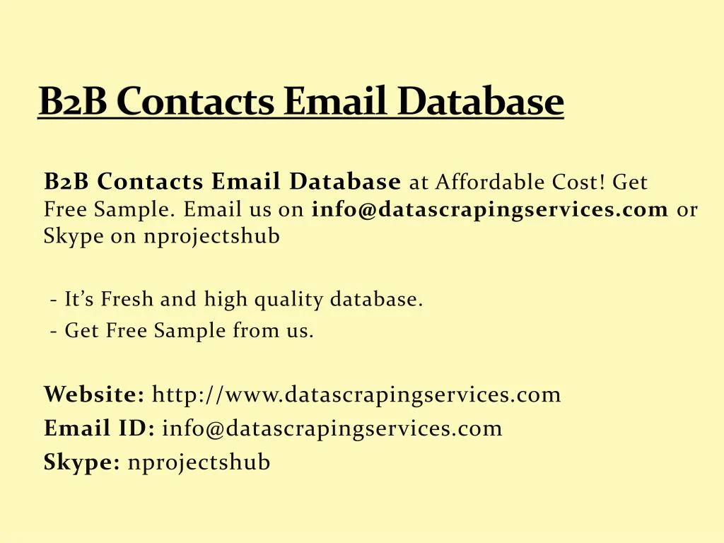 b2b contacts email database