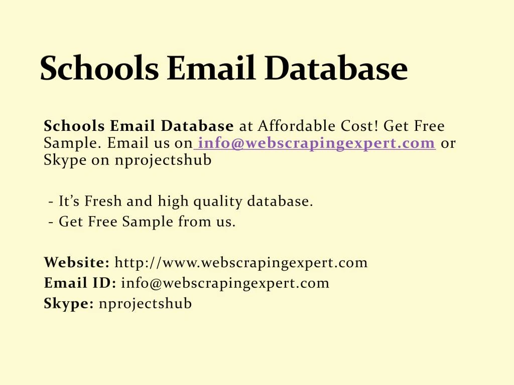 schools email database