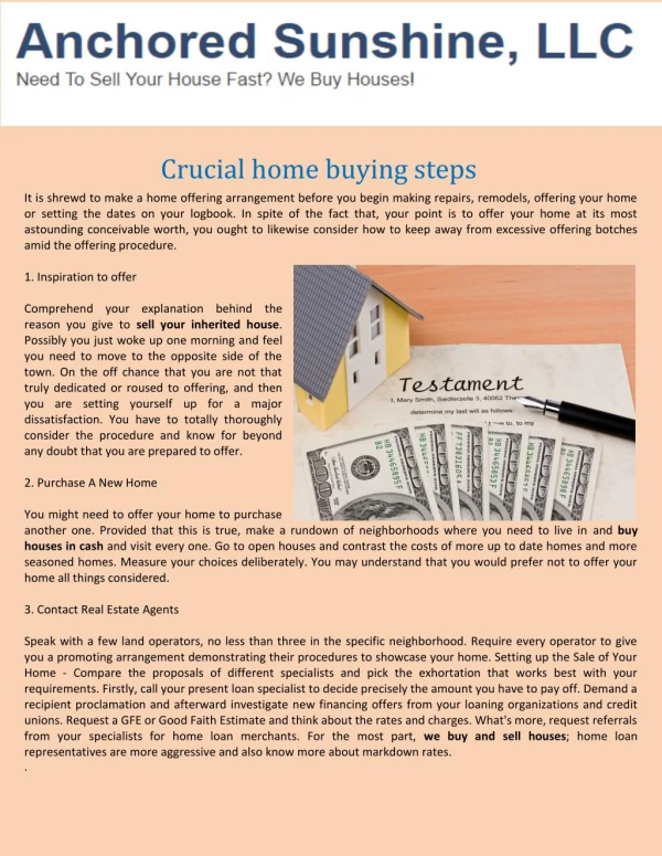 Crucial home buying steps