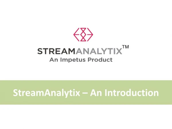 StreamAnalytix | Real-Time Big Data Streaming Analytics, Apache Spark Streaming