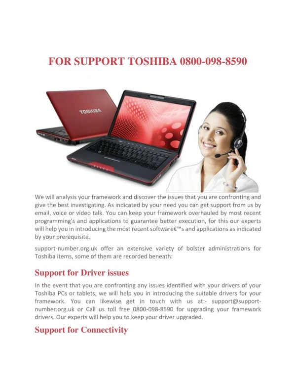 Toshiba support