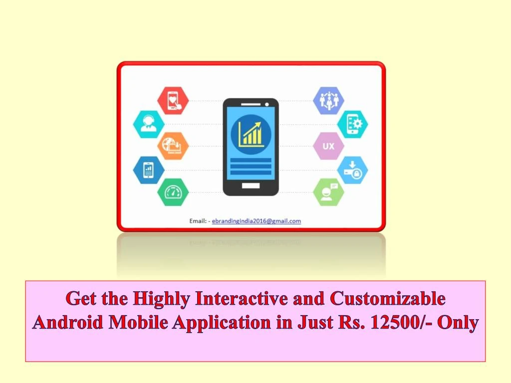 get the highly interactive and customizable android mobile application in just rs 12500 only