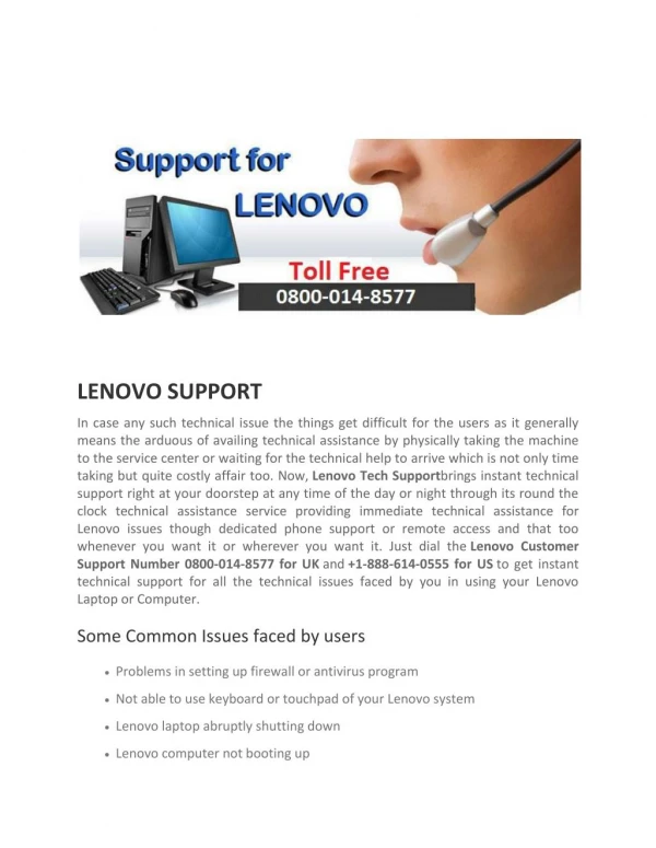lenovo laptop support