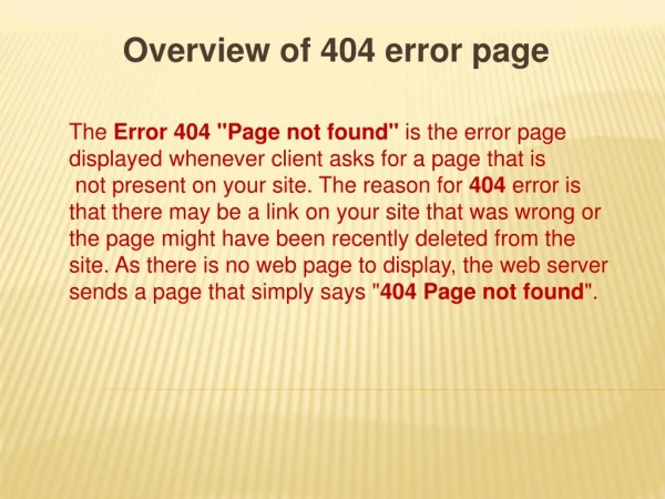 404 error page